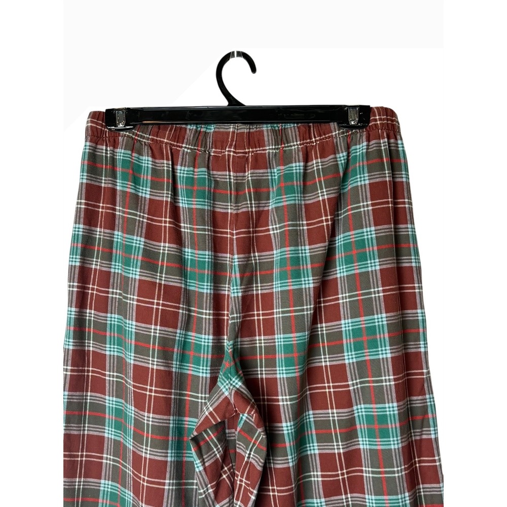 Hanna Andersson Pajama Pants Women Large Red Green Plaid Flannel Harvest Lounge - Picture 5 of 11